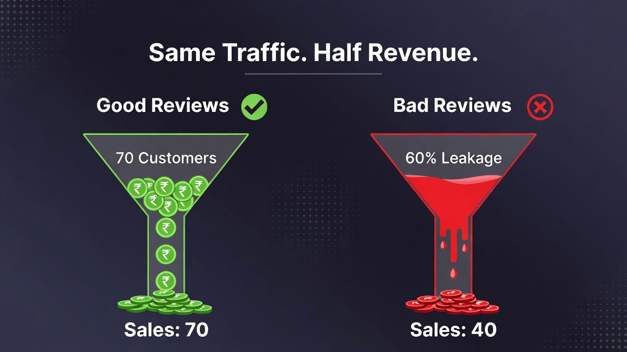 1000→70 vs 1000→40 sales funnel collapse