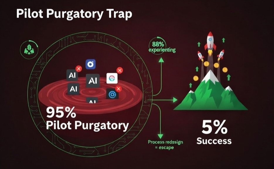 95% failure vs 5% success pie explosion
