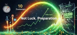 Business viral growth 10 to 10000 customers graph