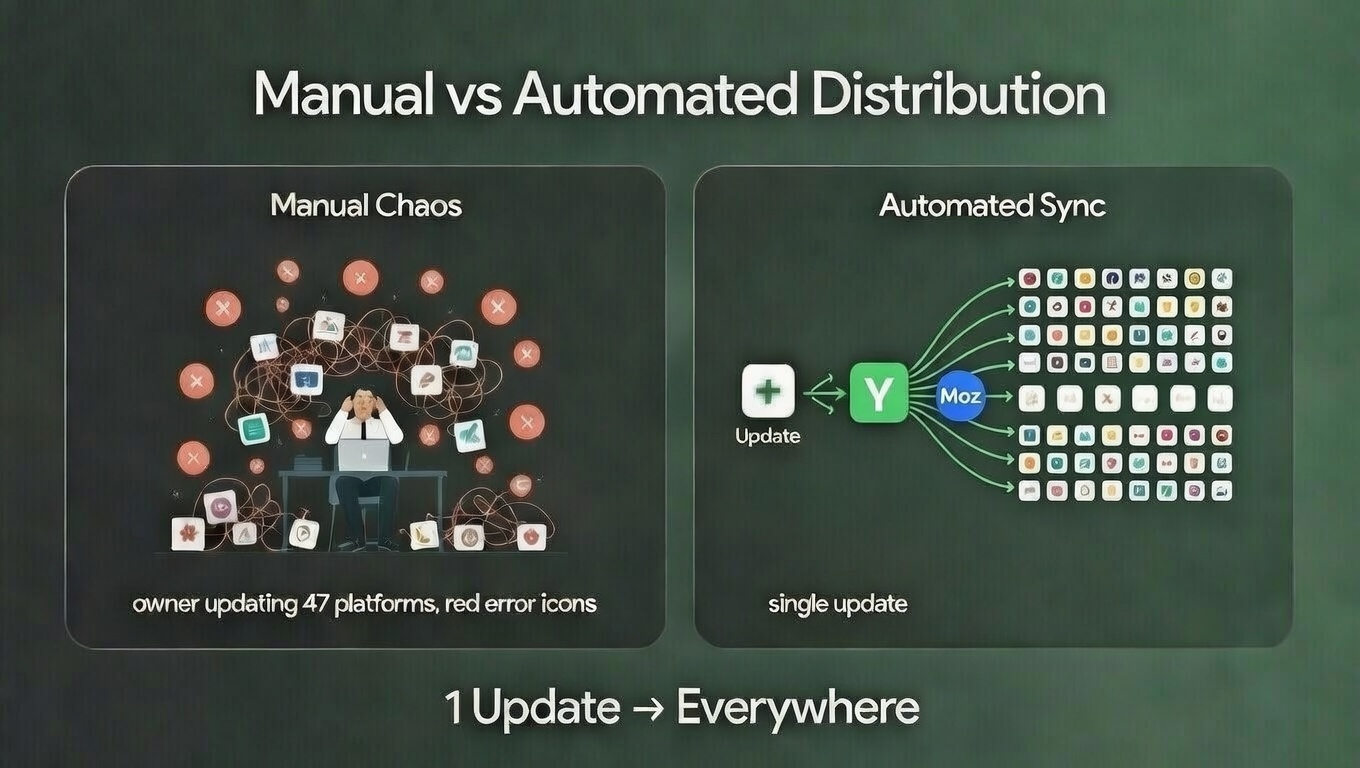 Manual chaos vs automated sync flow