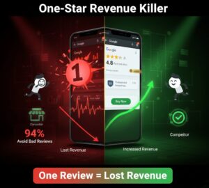 Negative reviews business revenue impact graph