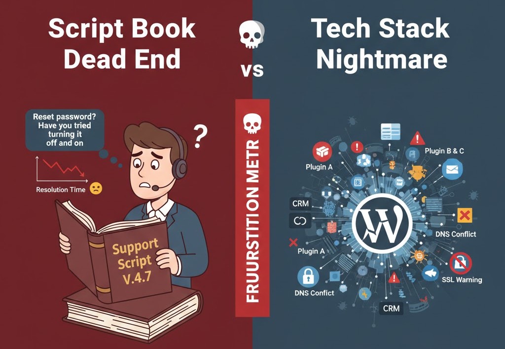 Script vs Real SMB tech stack chaos